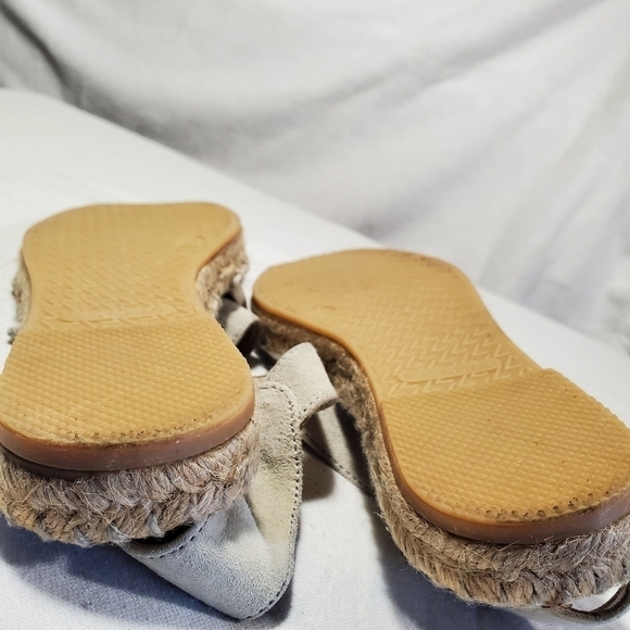 House of Harlow 1960 Suede Open Toe Espadrille Sandals Beige Grey Size US 6 - Picture 9 of 11